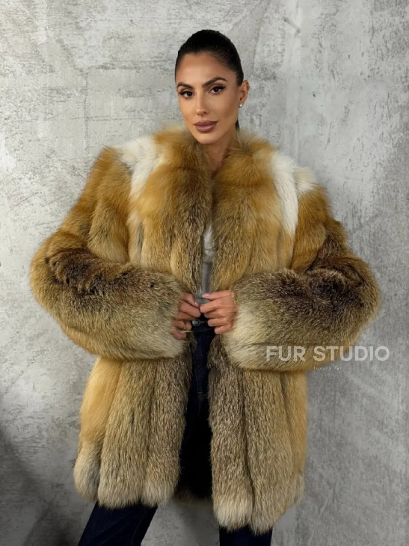 Шуба из меха лисы Gold