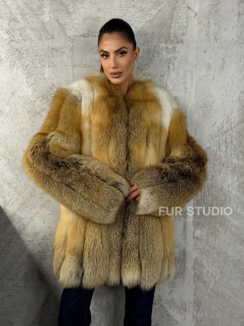 Шуба из меха лисы Gold