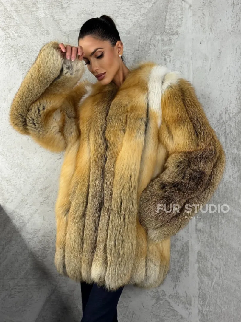 Шуба из меха лисы Gold