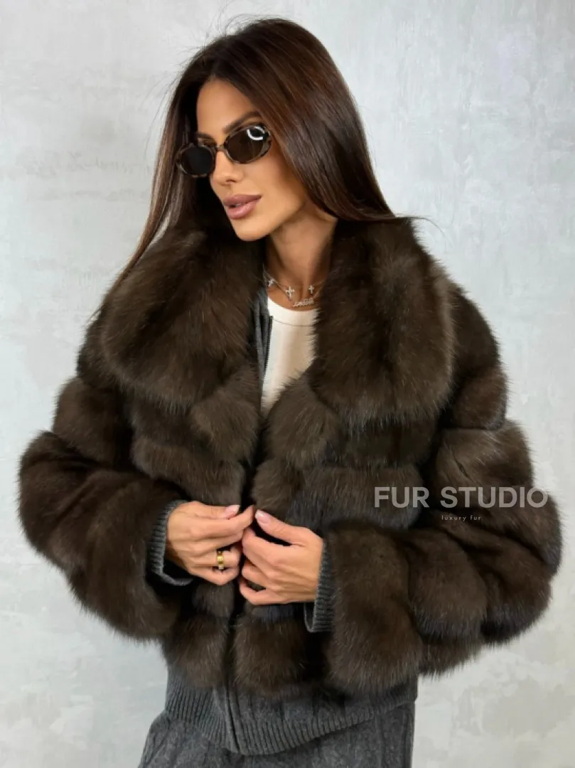 Короткая шуба из баргузинского соболя