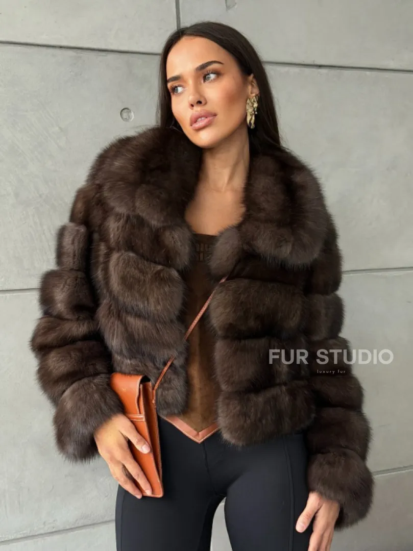 Короткая шуба из баргузинского соболя