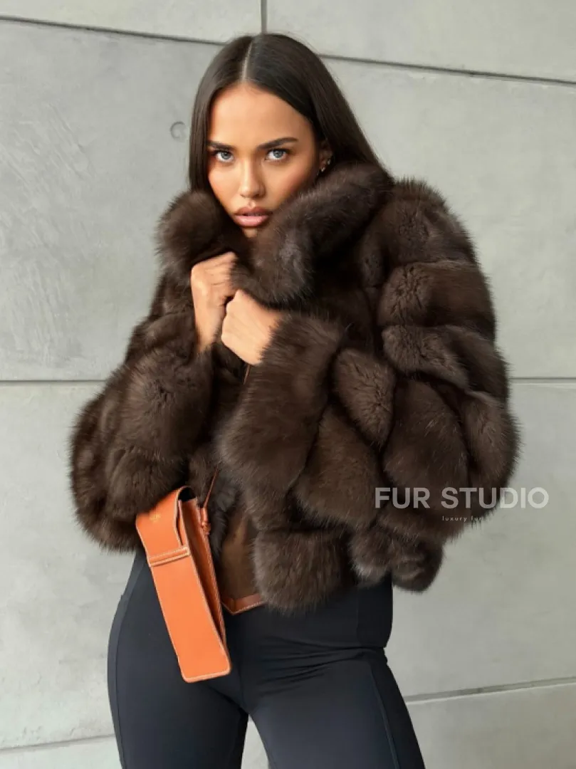 Короткая шуба из баргузинского соболя