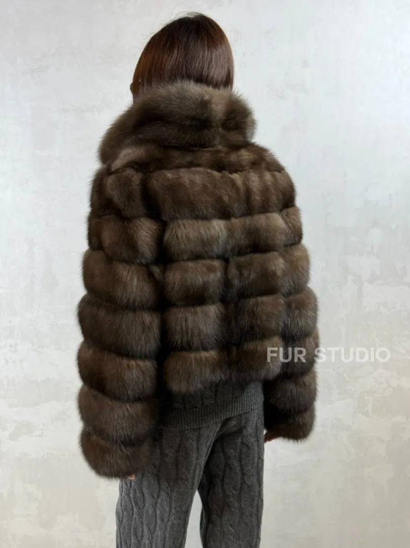 Короткая шуба из баргузинского соболя