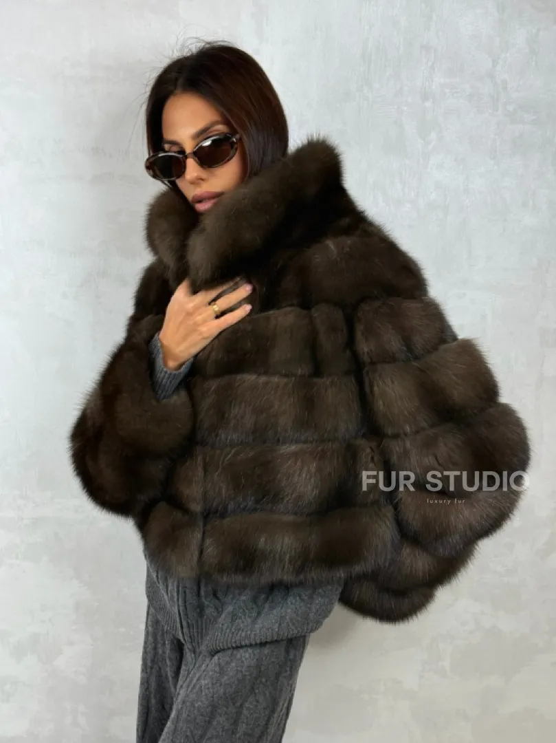 Короткая шуба из баргузинского соболя