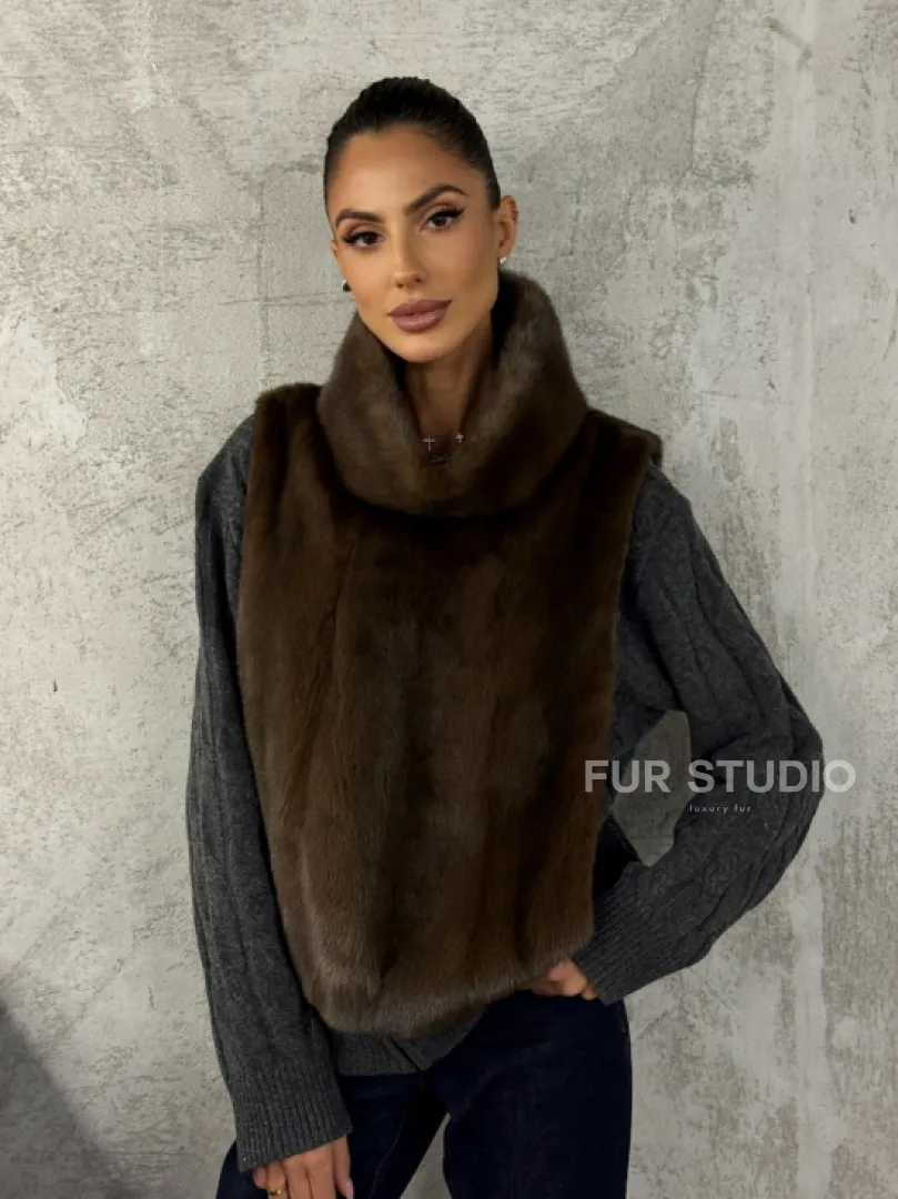 Манишка норковая - цвет соболь