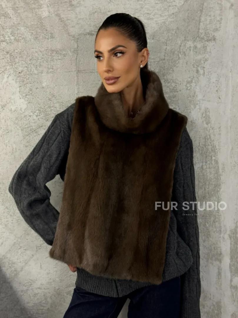 Манишка норковая - цвет соболь