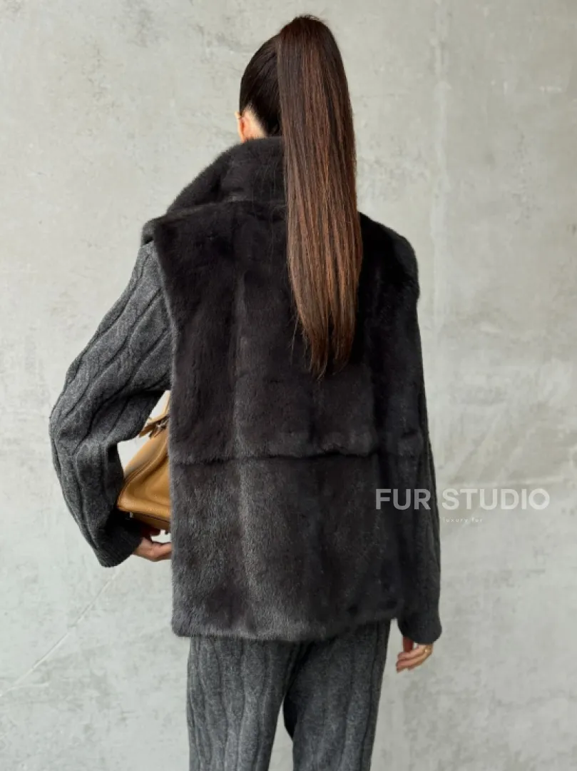 Меховая манишка из меха норки