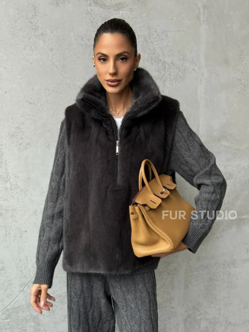 Меховая манишка из меха норки