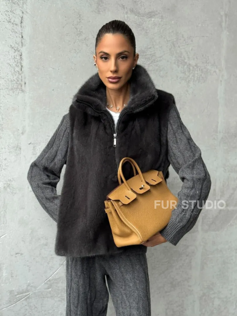 Меховая манишка из меха норки