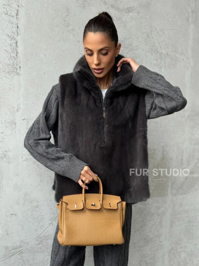 Меховая манишка из меха норки