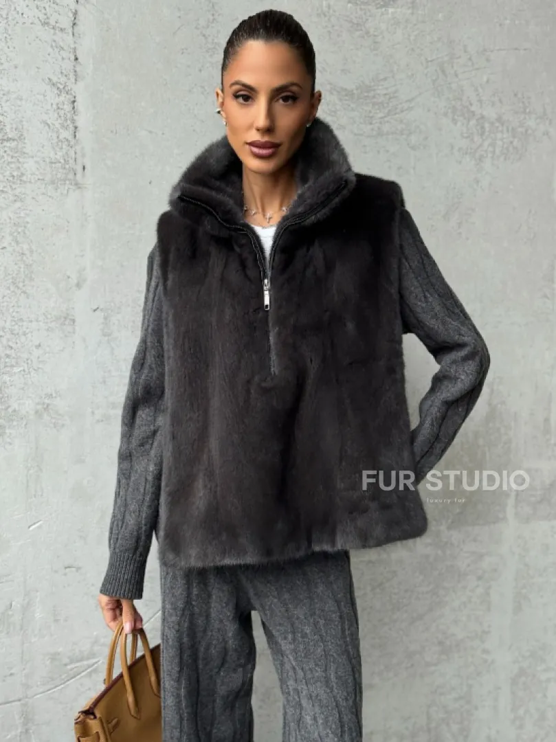 Меховая манишка из меха норки