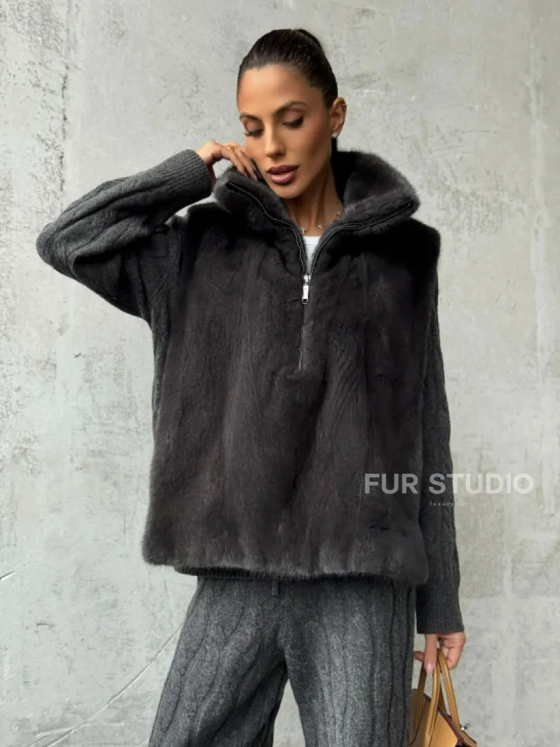 Меховая манишка из меха норки