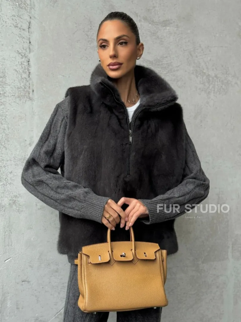 Меховая манишка из меха норки