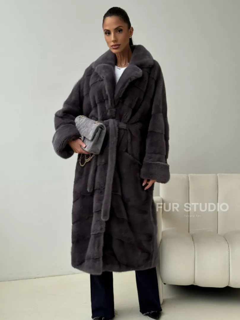 Норковая шуба - графит