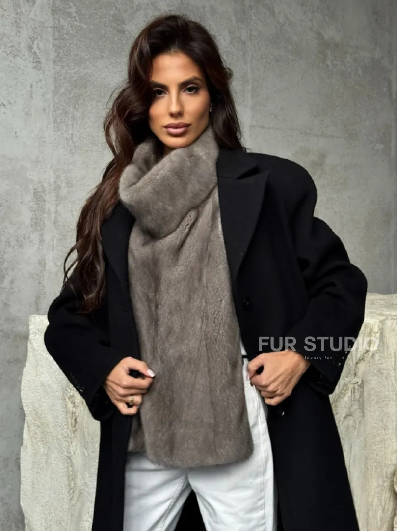 Манишка норковая серая