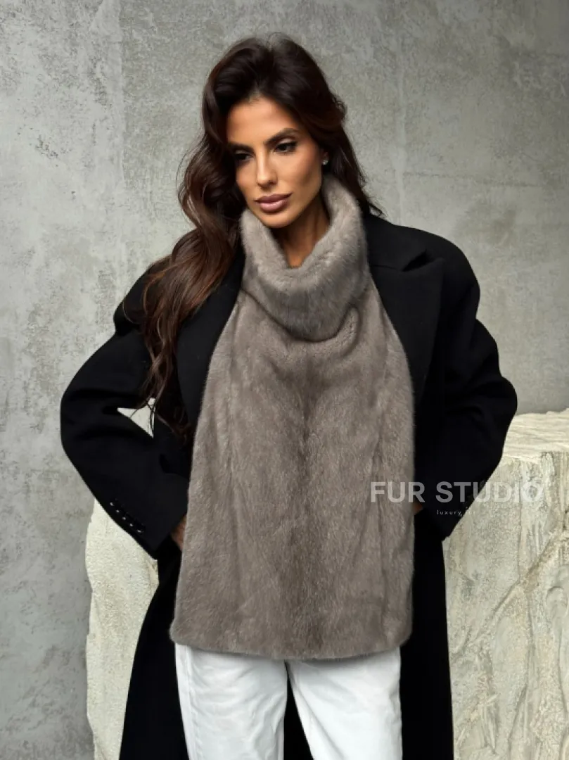 Манишка норковая серая