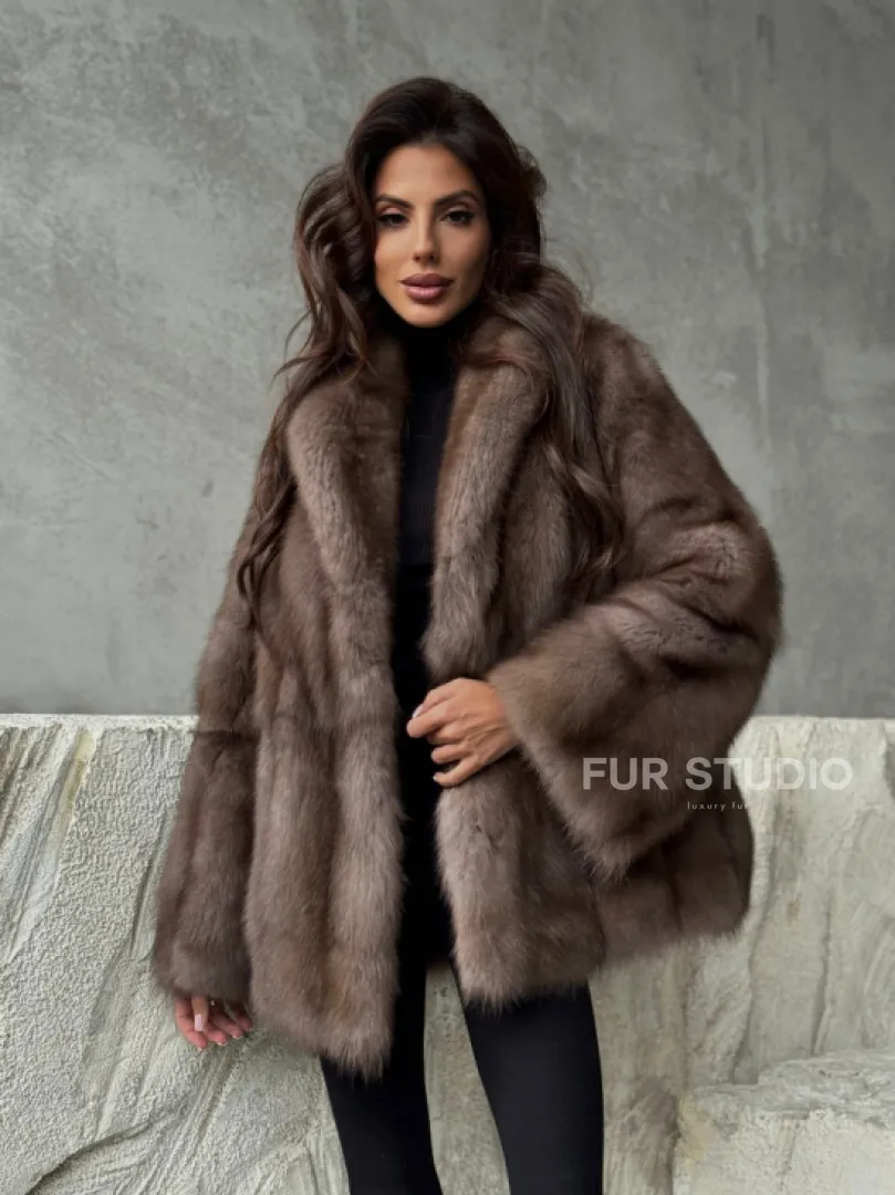 Шуба из меха куницы PREMIUM