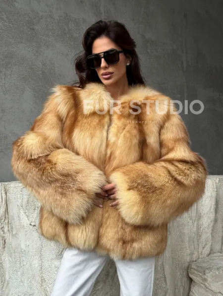 Шуба из натурального лисьего меха - фото 10