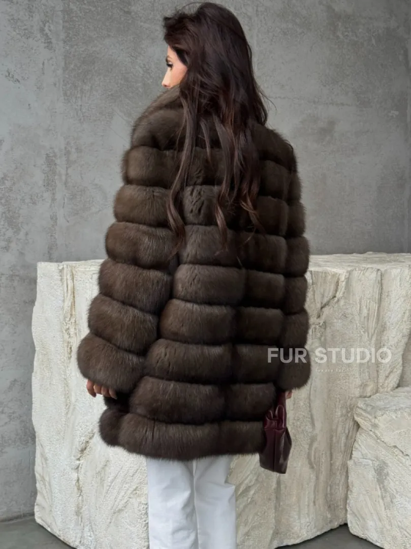 Женская шуба из соболя