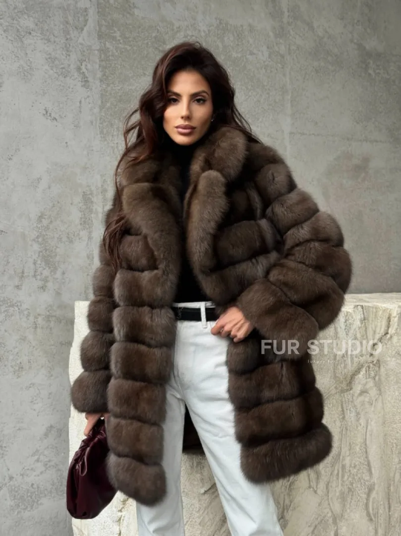 Женская шуба из соболя