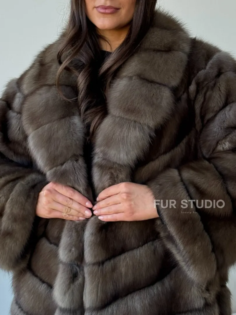 Длинная шуба из соболя