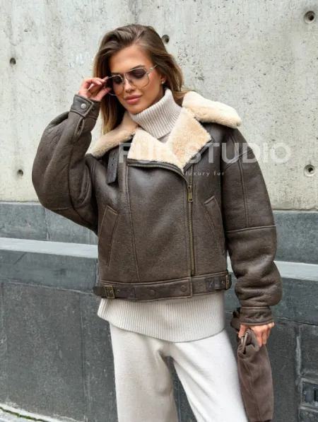 Дубленка - пилот женская - фото 8