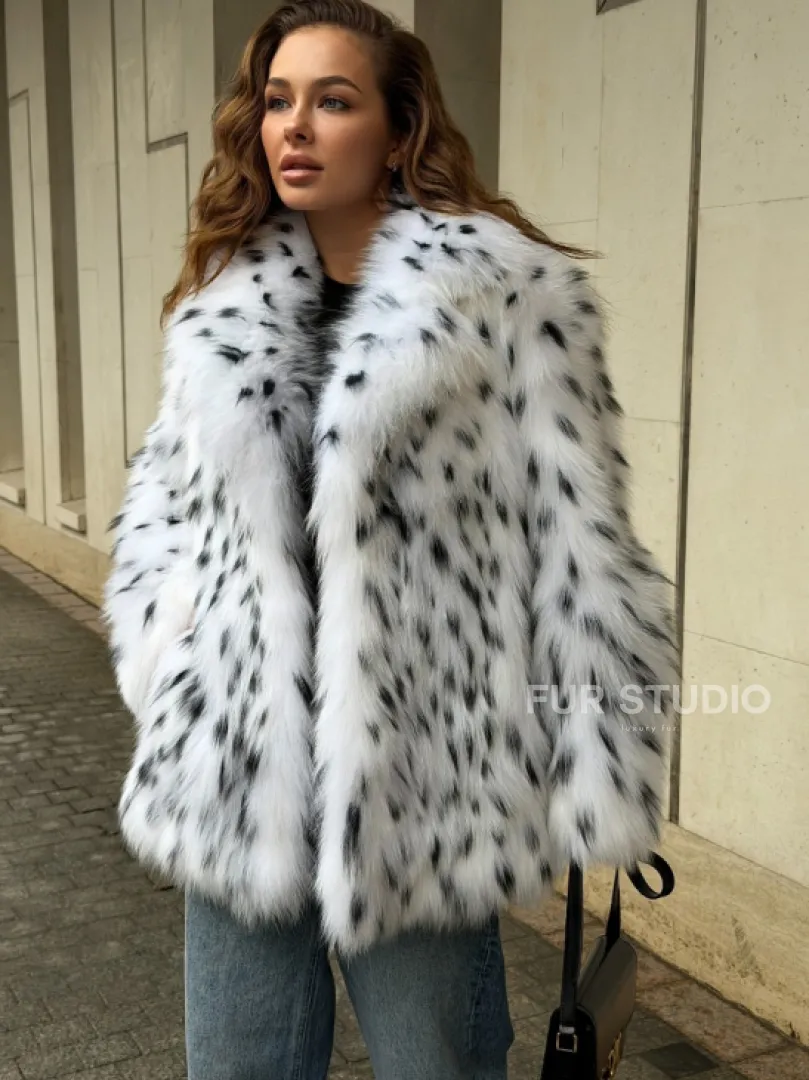 Шуба под рысь белая