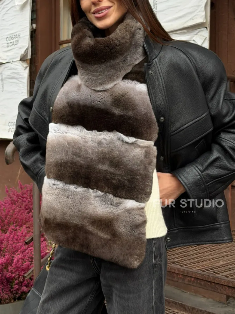 Манишка из кролика рекс под шиншиллу