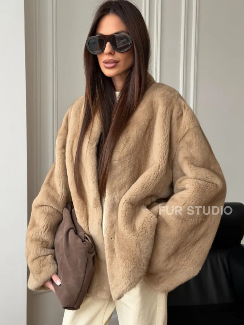 Норковый жакет (бежевый)