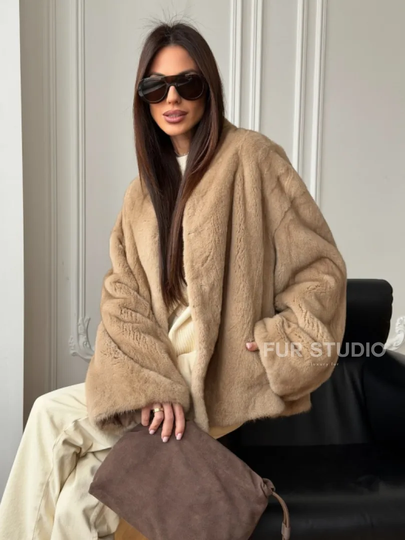 Норковый жакет (бежевый)