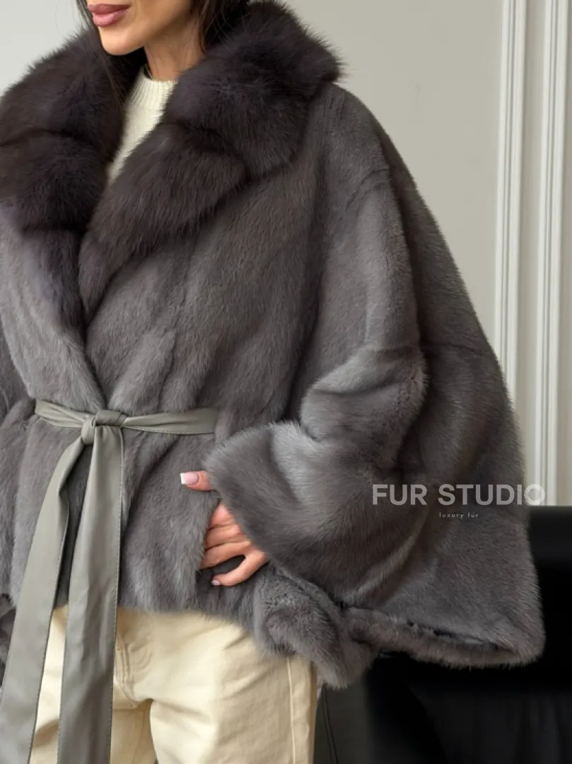 Короткий норковый полушубок - летучка