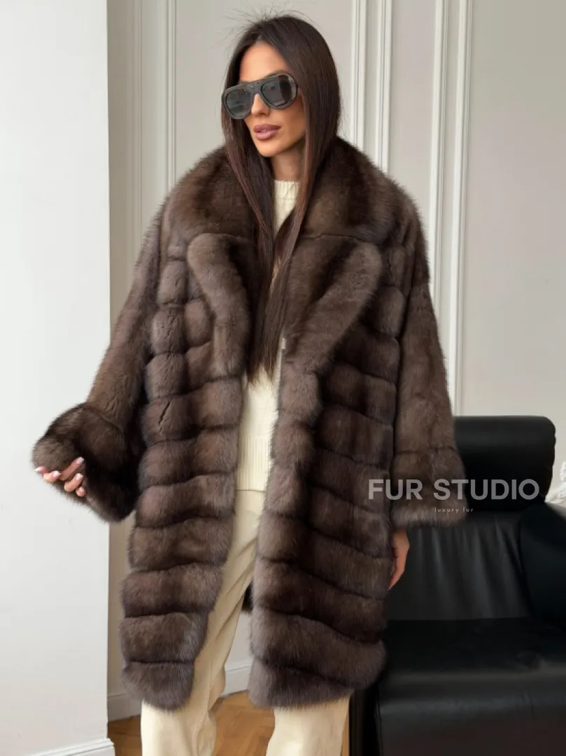 Шуба из баргузинского соболя - оверсайз