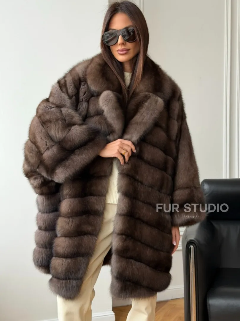 Шуба из баргузинского соболя - оверсайз