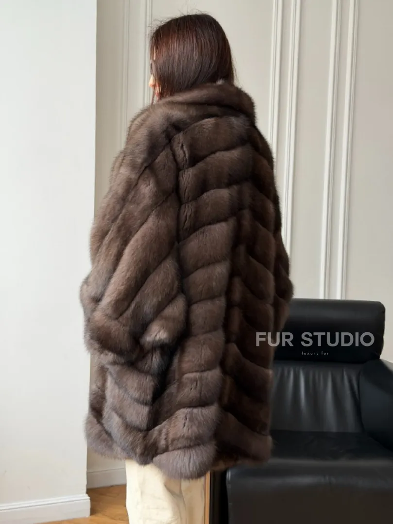 Шуба из баргузинского соболя - оверсайз