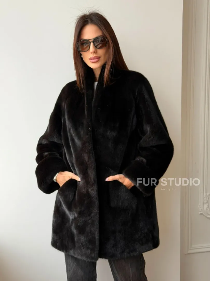 Жакет из аукционной норки Kopenhagen Fur - Dark brown