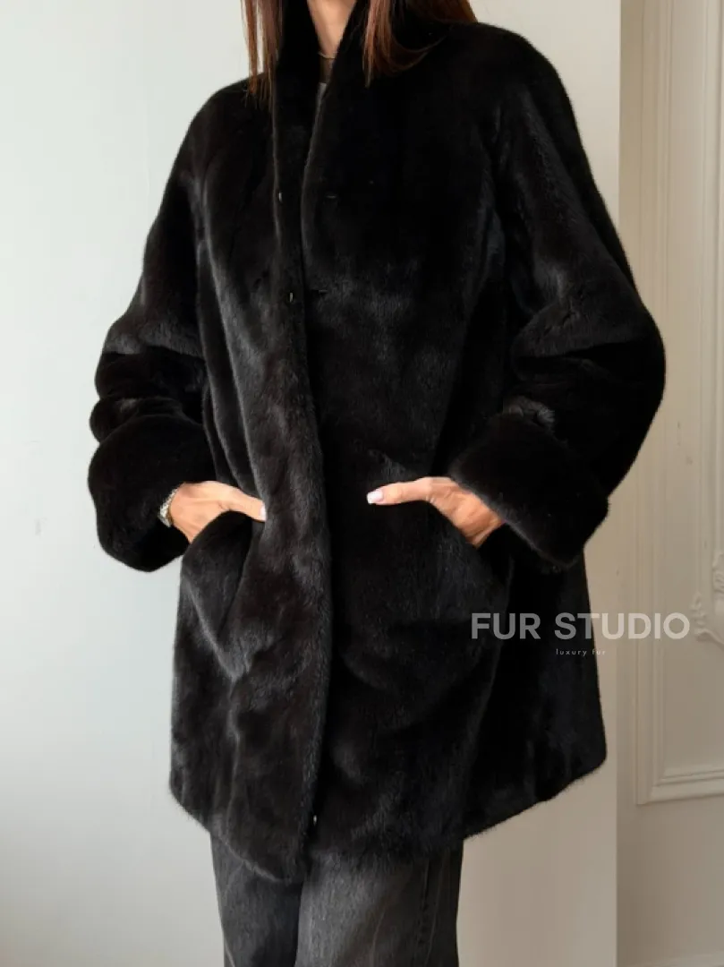 Жакет из аукционной норки Kopenhagen Fur - Dark brown