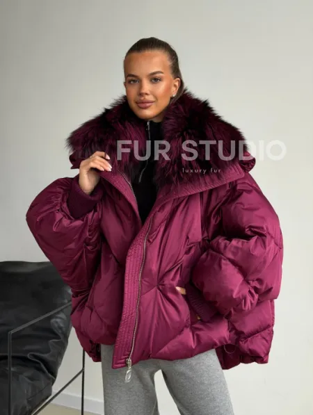 Пуховик с мехом чернобурки - фото 11