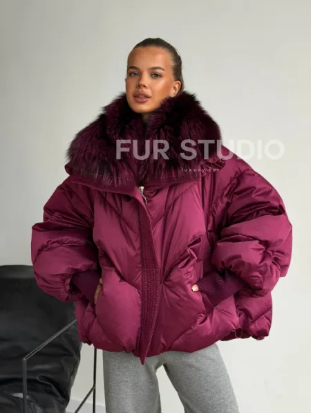 Пуховик с мехом чернобурки - фото 12