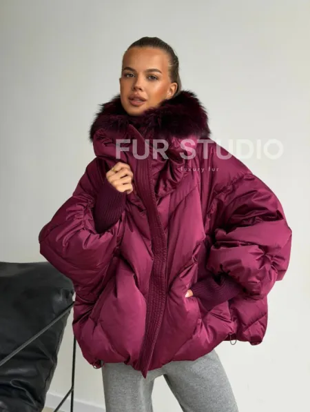 Пуховик с мехом чернобурки - фото 10
