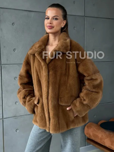 Женская норковая куртка - фото 7