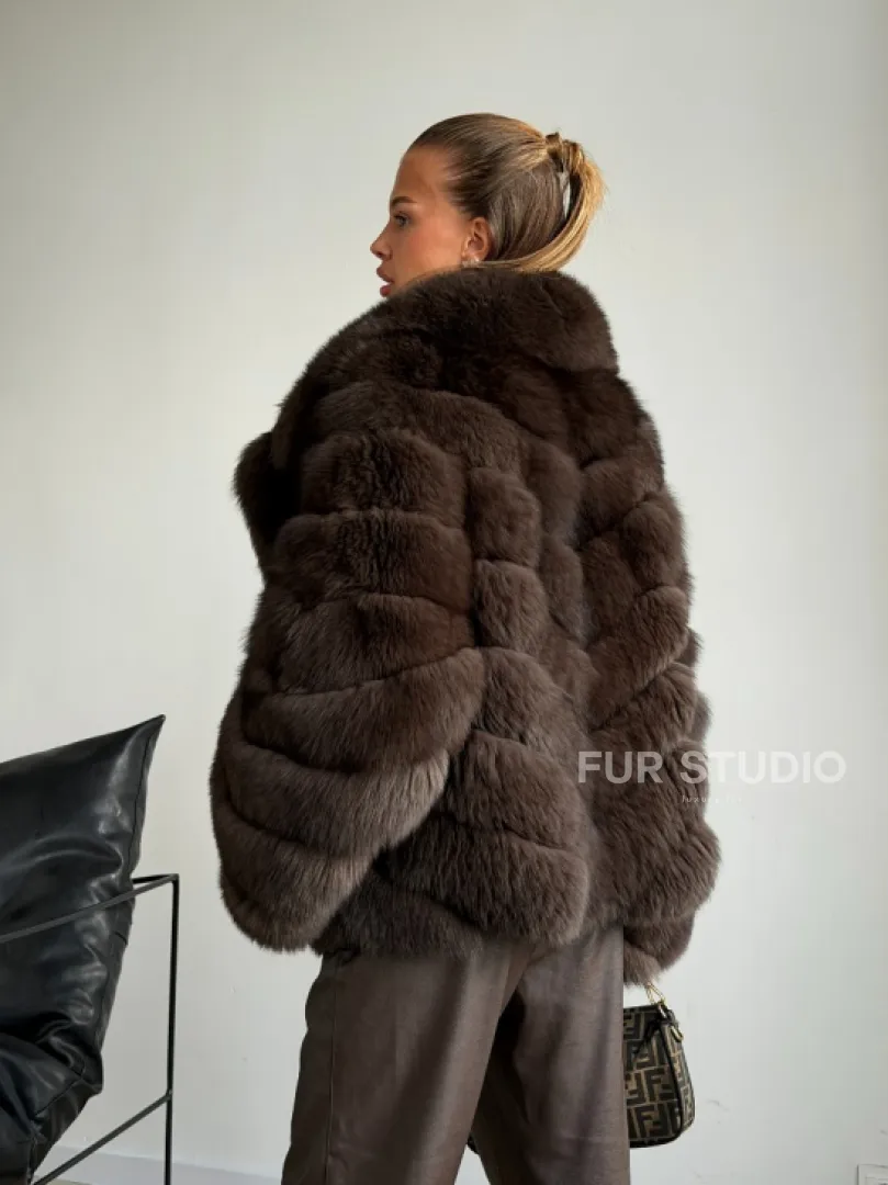 Шуба под соболь - рукава косички