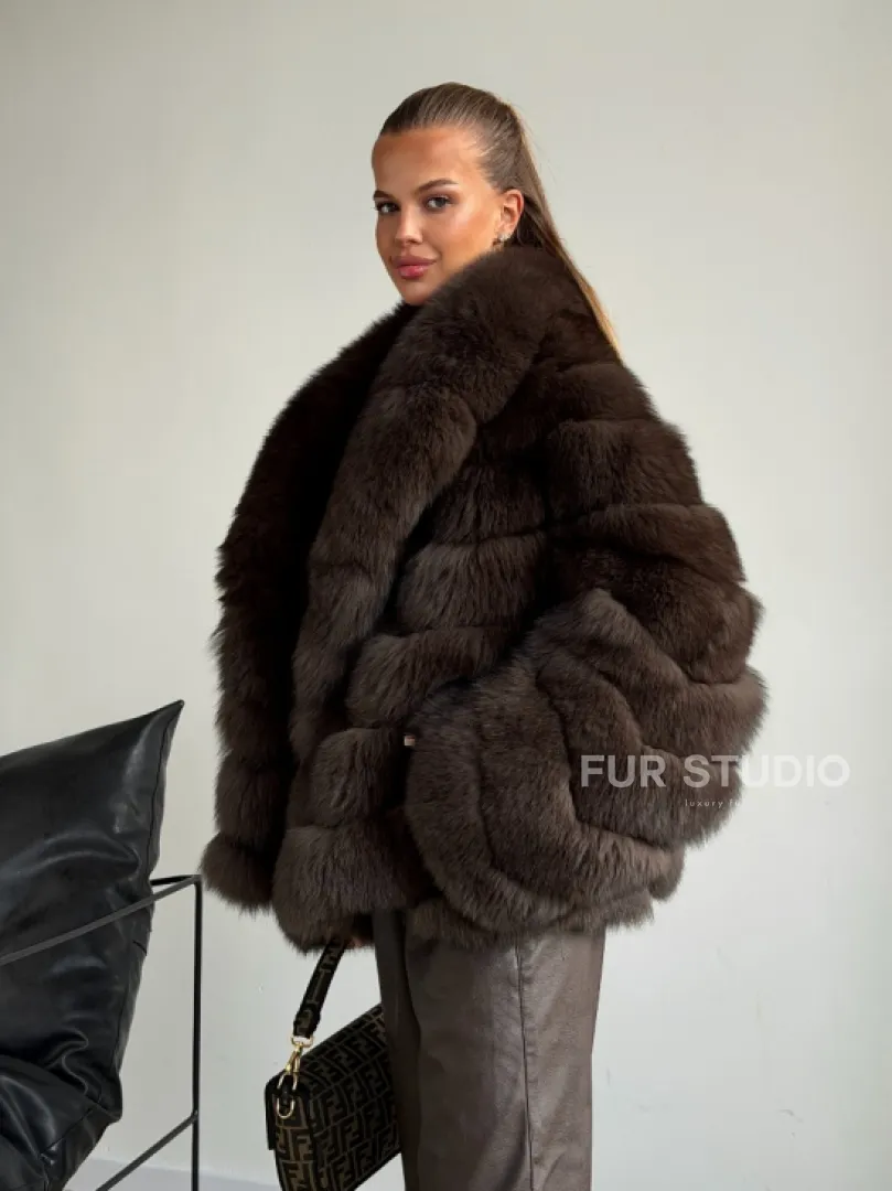 Шуба под соболь - рукава косички