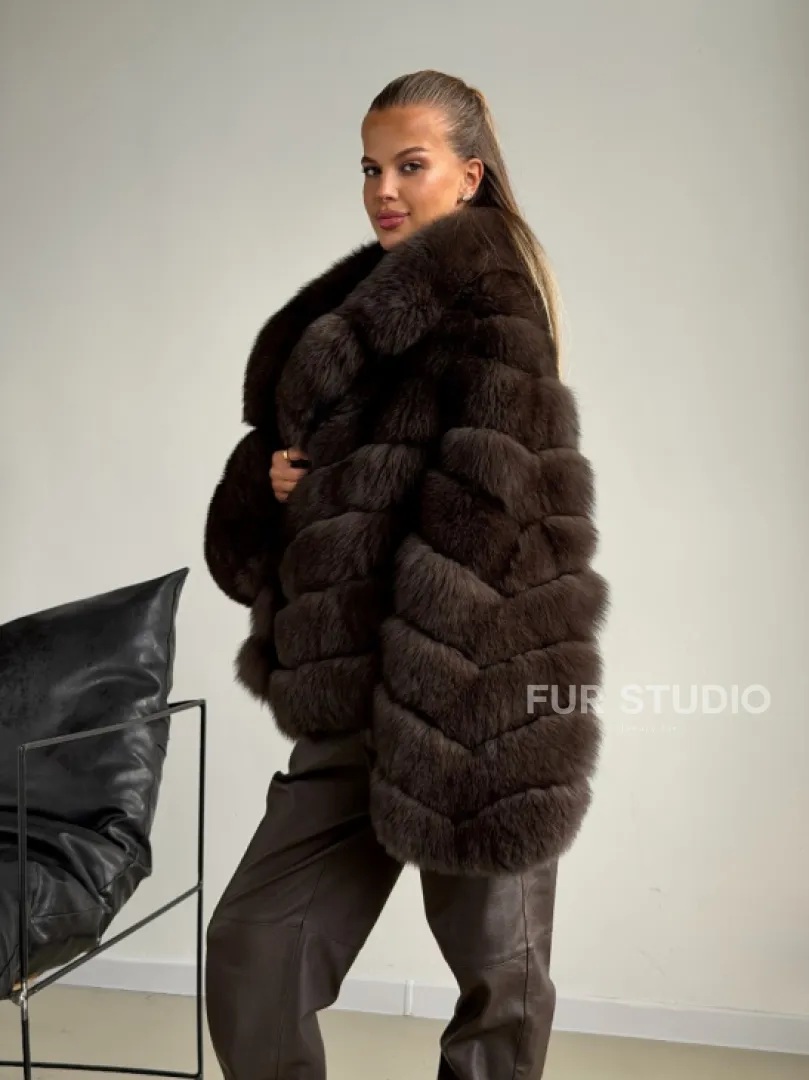 Шуба под соболь - рукава косички