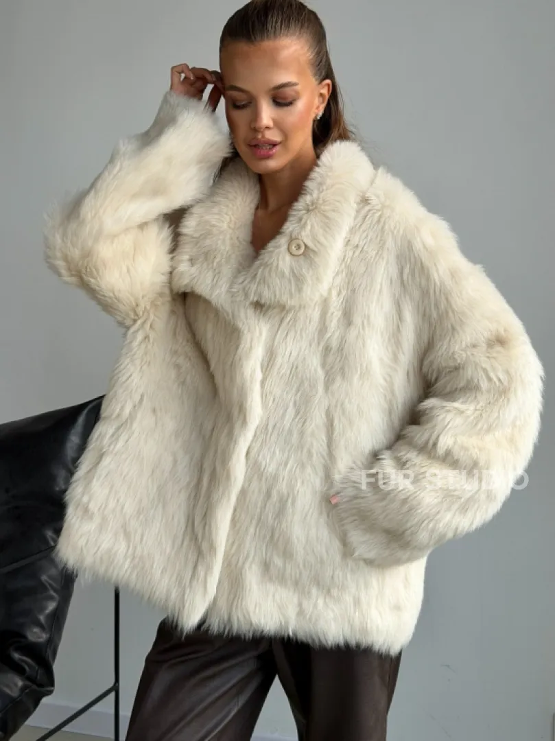 Двухсторонняя дубленка из меха тосканы