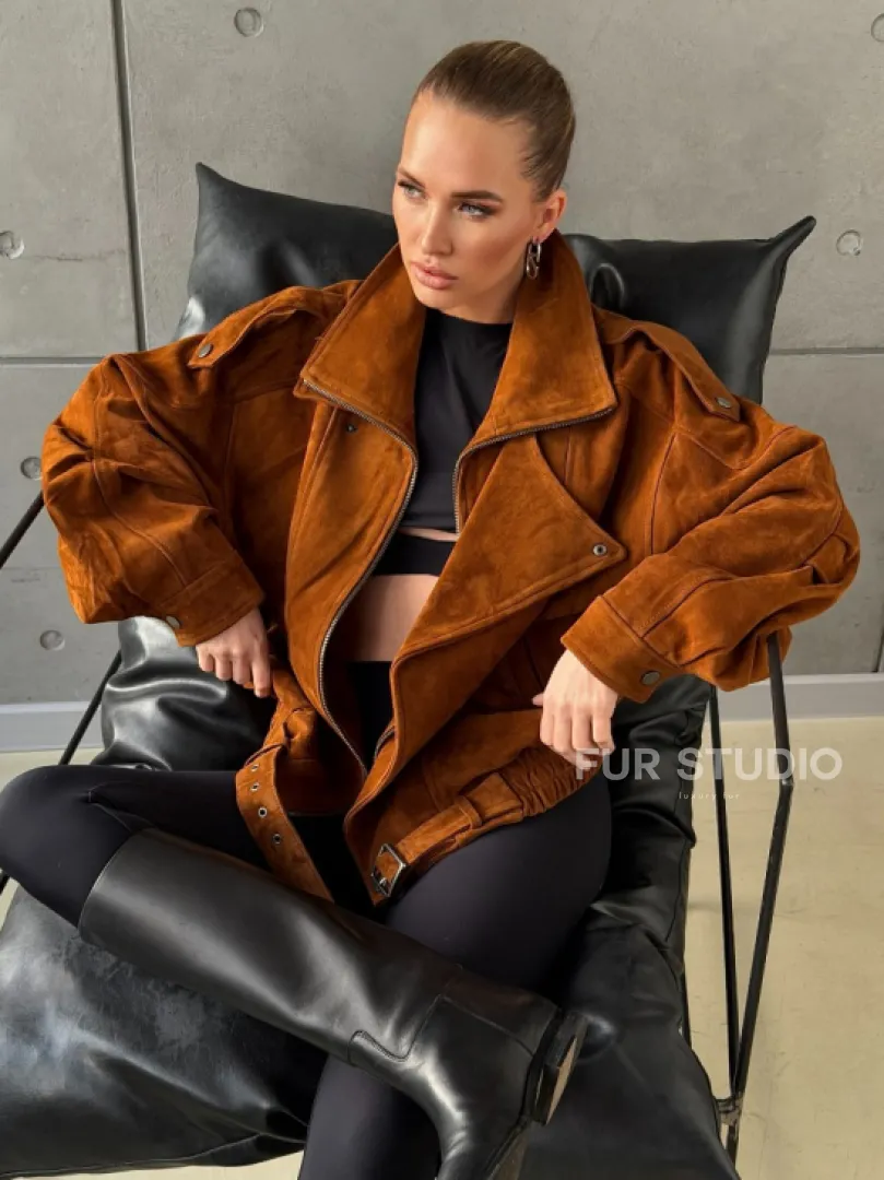 Замшевая куртка-косуха