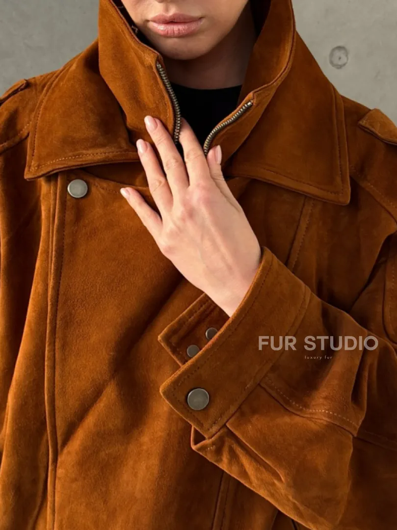Замшевая куртка-косуха