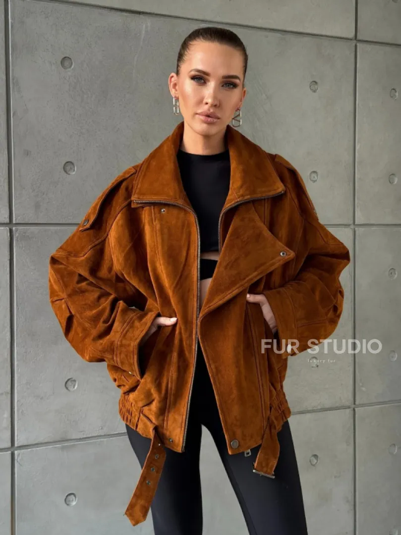 Замшевая куртка-косуха