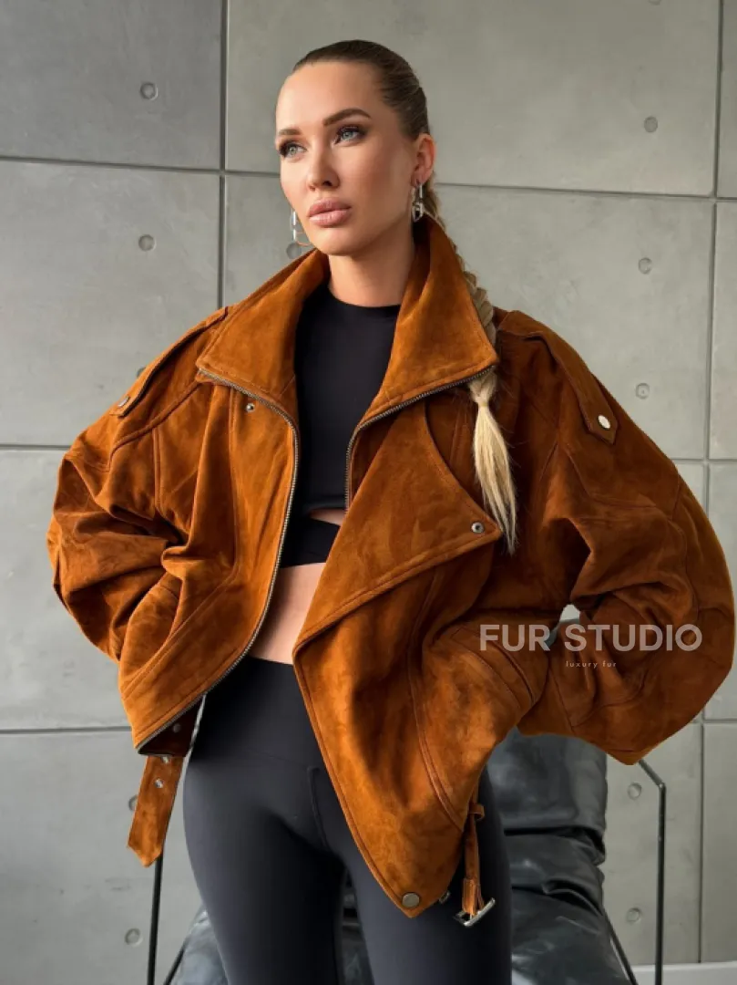 Замшевая куртка-косуха