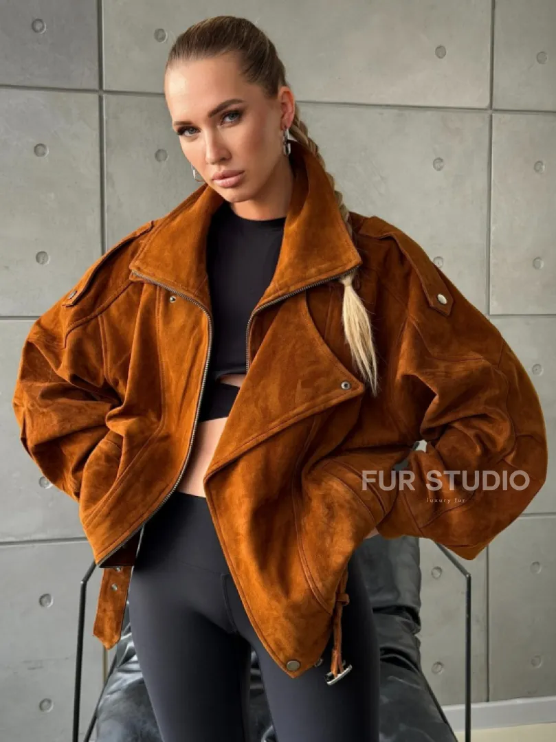 Замшевая куртка-косуха