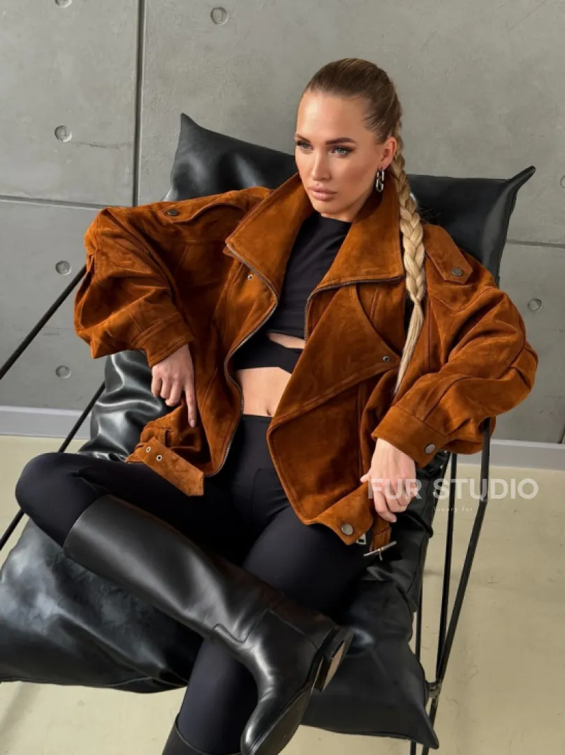 Замшевая куртка-косуха